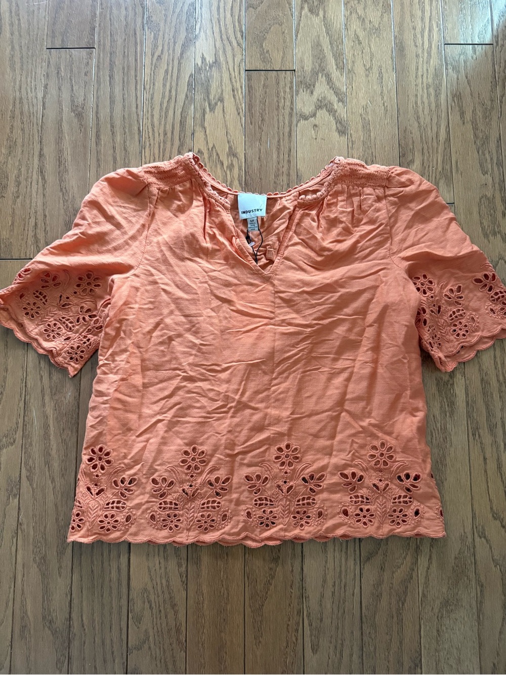 Women’s Eyelet Orange Top